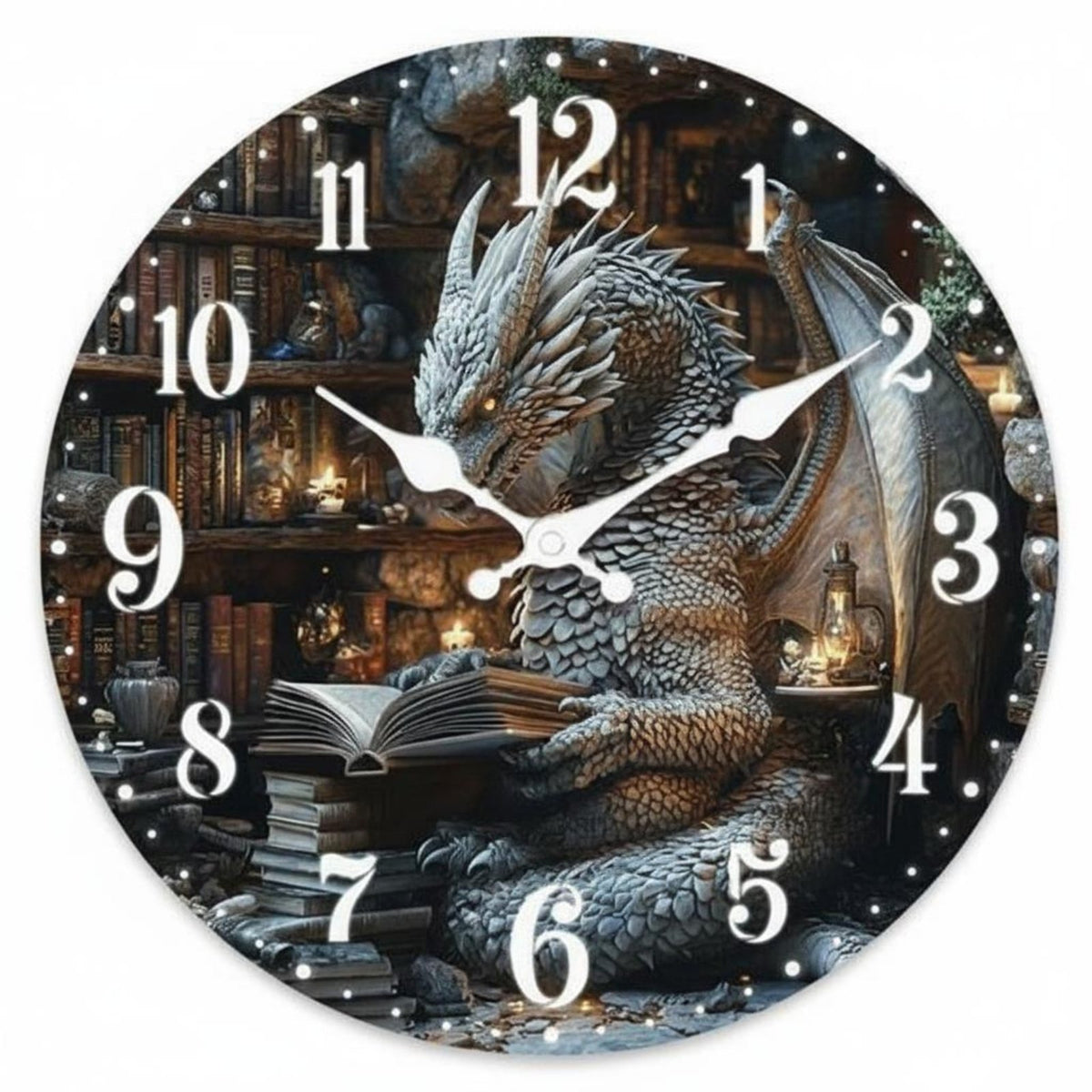 Silent Non-Ticking 12-Inch Round Wall Clock Accurate Quartz Movement Round Decorative Wall Clock Easy to Hang House Decoration Battery Operated for Living Room, Bedroom, Home Office, Kitchen