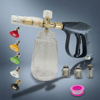Car Cleaning Kit with Soap Dispenser for Detailing, Foam Sprayer and Foam Lance with Pressure Washer, 10-Piece Set with 5 Nozzle Tips, 800g
