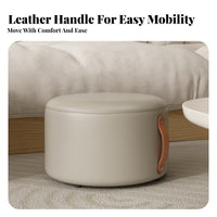 Multifunctional Design Round Vanity Stool Minimalist Design Footstool Comfortable Seating Ottoman Padded Seat for Homeowners, Apartment Dwellers, Students, Living Room, Bedroom, Entryway, Walk-in Closet