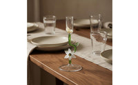 High-Temperature Fired Green Stem Candlestick Transparent Floral Glass Candlestick Decorative Glass Taper Candle Holder Smooth