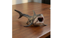 Megalodon Shark Figurine Detailed Fangs Megalodon Shark Toy Gray and White