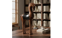 Horse Figurine with Pedestal Decorative Horse Figurine Minimalist Sculpture for Living Room, Office, Study