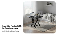 Foldable Design Square Folding Stand Space-Saving Fold-up Workstation space-efficient Size Portable Table Easy to stow for Apartment Dwellers, telecommuting Workers, Dorm Room, Bedroom, awaydoor, Street marketplace