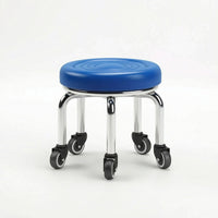 Padded Low Stool with Wheels Compact Swivel Stool with Wheels Mobile Furniture Movable for Estheticians