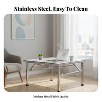 Foldable Design Folding Leg Table Space-Saving Square Collapsible Stand Portable Household Furniture Installationno-Cost for Apartment Dwellers, Home Office Workers, Outdoor Market, Small Areas, Kitchen, Dining Room