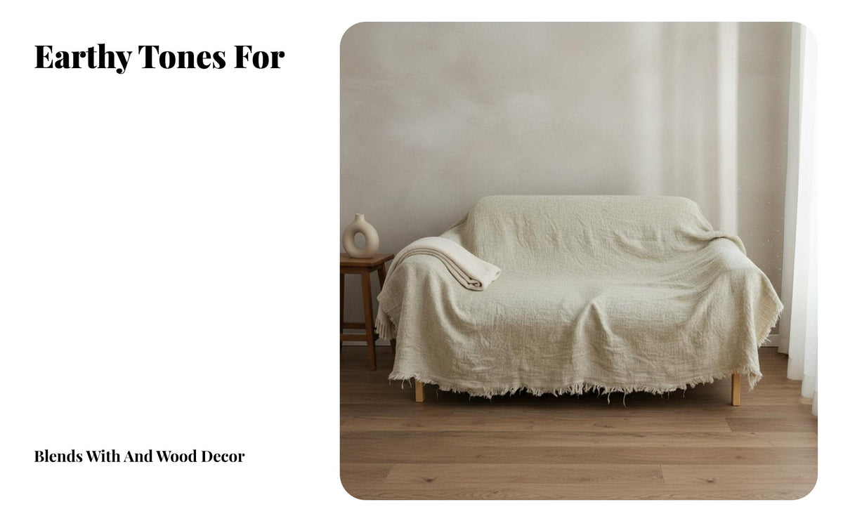 Solid Color Draping Slipcover Full Coverage Draped Furniture Throw Year-Round Use Sofa Cover Minimalist Design for Homeowners, Interior Decorators, Renters, Living Room, Lounge Area, Bedroom, Photo Shoots