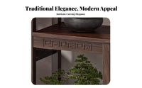 Floor-Standing Round Top Pot Riser Natural Wood Grain Plant Stand Multi-Purpose House Decoration Multifunctional for Homeowners, Gift Givers, Adults, Living Room, Balcony, Bedroom, Kitchen