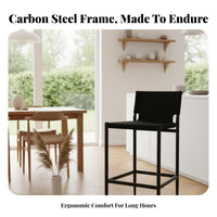 utilitarian aesthetic Counter Stool with Backrest Minimalist Design Seating Furniture Built-in Footrest Home Furnishing Padded Seat for Homeowners, Bar Owners, Adults, Kitchen Island, Restaurant, Bistro, Reception Area