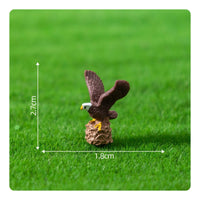 Bald Eagle Figurine Micro Bald Eagle Ornament Realistic Small for Hobbyists, Fairy Garden, Desk Decor