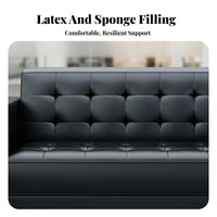 3 Pieces Genuine Leather Upholstery 3-Piece Couch and Table set Minimalist design Sofa Set Modern Design Reception Seating Business Grade for Corporate Clients, Businesses, Waiting Room, Lobby