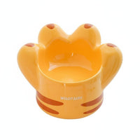 Stable Base Cat Paw Ceramic Bowl Easy to Clean Cute Pet Water Bowl Wide Mouth Raised Food and Water Dishes Whisker Friendly for Cats