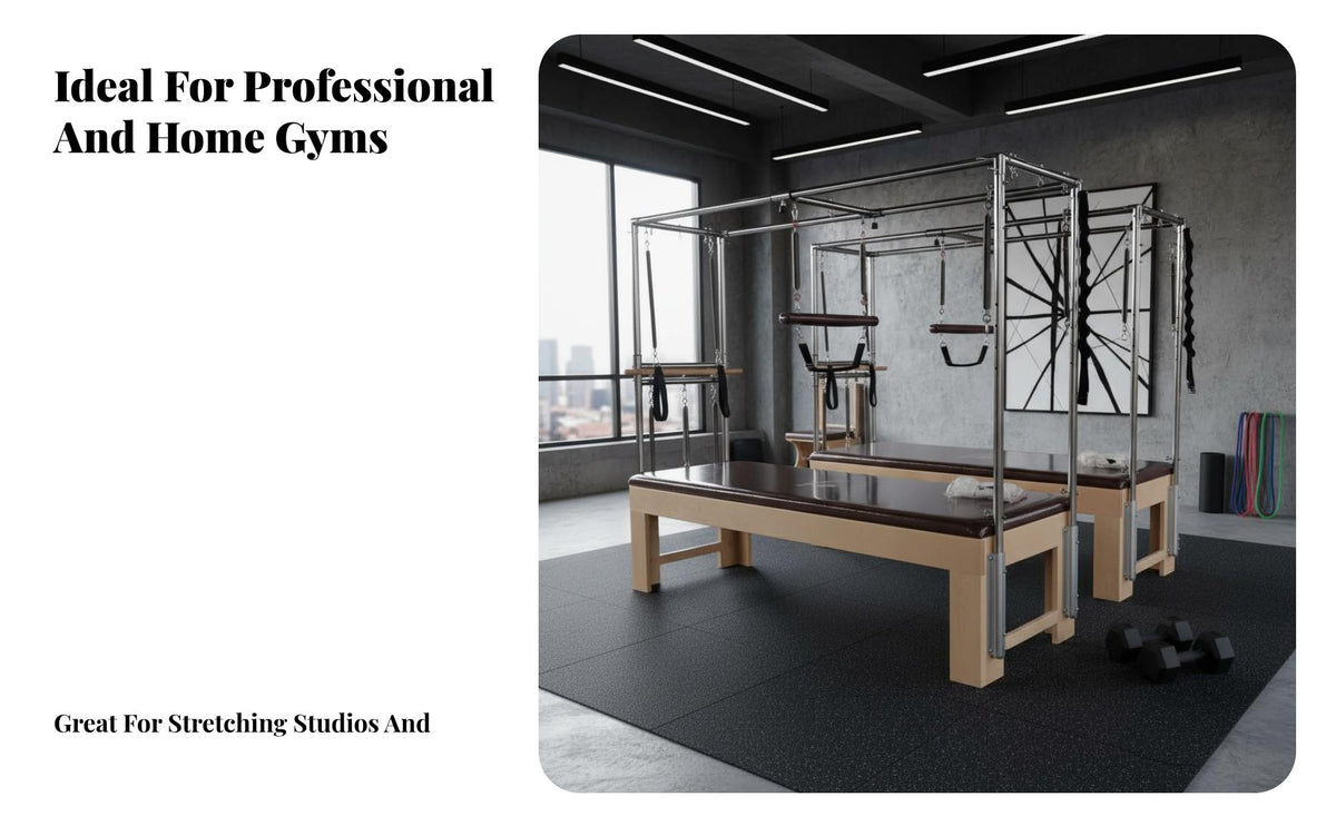 Pilates Luxury Table Maple Wood Frame Luxury Overhead Rig Training Table Grade Pilates Ladder Barrel for Core Training
