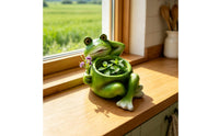 Frog Planter Whimsical Frog Flowerpot Compact Planter with Flower Embellishment for Patio Table