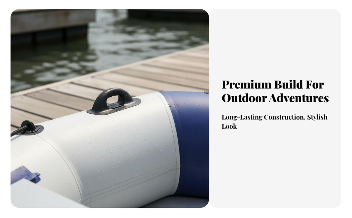 Inflatable Fishing Boat Wear-Withstand Ant Hard Bottom Inflatable Boat Watercraft Multiple Separate Air Chambers 3-Ply Material