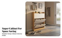Entryway Footwear Storage Unit Space-Saving Design Tip-out Footwear Storage Unit Dust-Resistant for Apartment Dwellers, Homeowners, Narrow Areas
