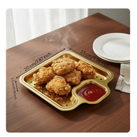 Easy to Clean Divided Condiment Tray Food Grade Divided Sauce Dish Heat Resistant Stainless Steel Sauce Dish Compact for Grilling, Restaurant