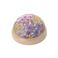 Handmade DIY Wooden Base Pincushion Needle Storage Cushion Pin Holder for Craft Table