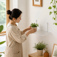 Wire Net, Wall-mounted, Mesh Panel, DIY Storage, White, 50cm x 60cm, Iron-made, 5x5cm Mesh