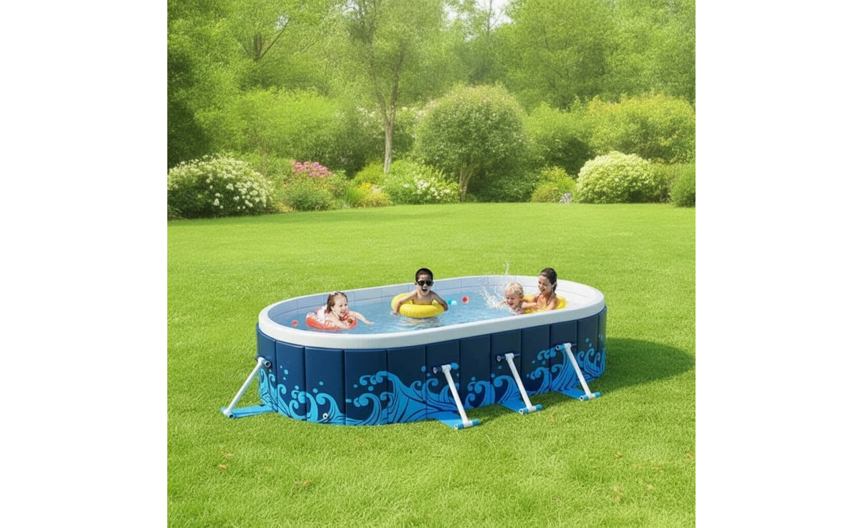 No-Inflation Framed Swimming Pool Sturdy Pool with Frame Stable Long-Lasting for Children, Backyard, Patio