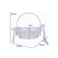 Flower Girl Basket Decorative Tassel Event Decor Sturdy Handle for Ceremony
