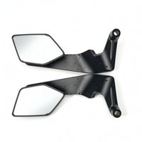 Angular Motorcycle Mirrors with Mounting Hardware Streamlined Motorcycle Rearview Mirrors Carbon-Fiber-Look Side Rearview Mirror Adjustable for Motorcyclists, Riders, Street Bikes, Touring Motorcycles