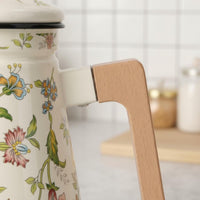 Vintage Design Enamel Gooseneck Kettle Rust Resistant Gooseneck Kettle Rust-Proof Pour over Coffee Pot Multi-Cooktop Compatible for Tea Lovers, Home Brewing, Kitchen