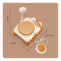 Cat-Shaped Electric Pottery Wheel Cartoon Pottery Wheel Kit Integrated Toy Complete for Home