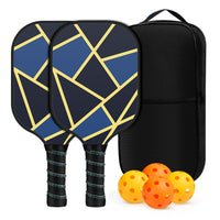 2 Pieces Pickleball Paddle Set with Case Long-Lasting Pickleball Paddle Set with Carry Bag Lightweight Non-Slip for Families