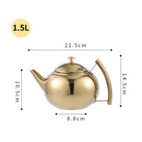 Stainless Steel Teapot Built Internal Mesh Strainer Teapot Easy to Clean Drinkware for Restaurant Owners