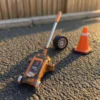 Hand-Painted Hydraulic Lifting Device Miniature Resin Miniature Car Lifting Device Compact-Profile Hobby Item Angled Handle