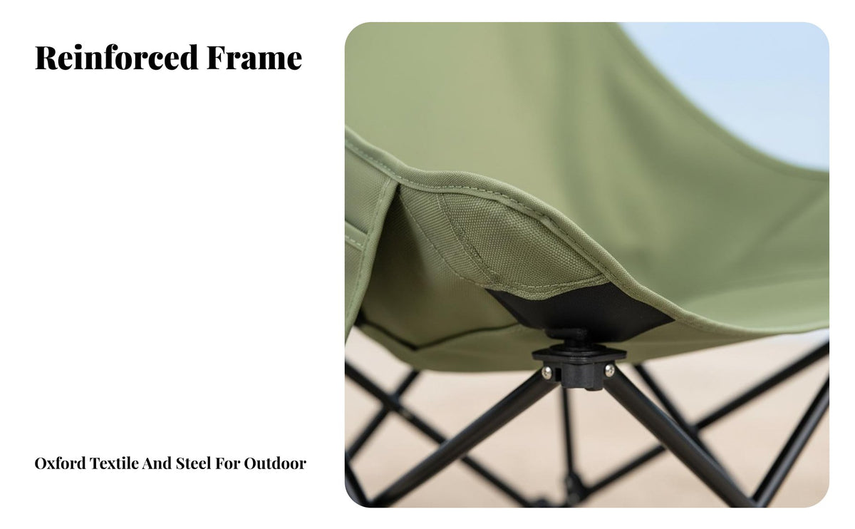Detachable Leg Rest Adjustable Moon Seat with Footrest Includes Carrying Bag Reclining Camp Chair with Footrest Breathable textile Folding Lounger sturdyDuty for Beachand travelersers, Families, Camping, Fishing, outdoor meal, outdoor meals