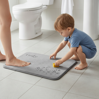 Cartoon Flannel Bathroom Mat Absorbent Non-Slip Floor Mat for Home