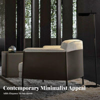Plush Upholstery Highspine Accent Chair dense Wood Legs Single Sofa Curved Armrests Armchair Modern design for Apartment Dwellers, Hotel Guests, Living Room, Bedroom, Reception Area, perusing alcove