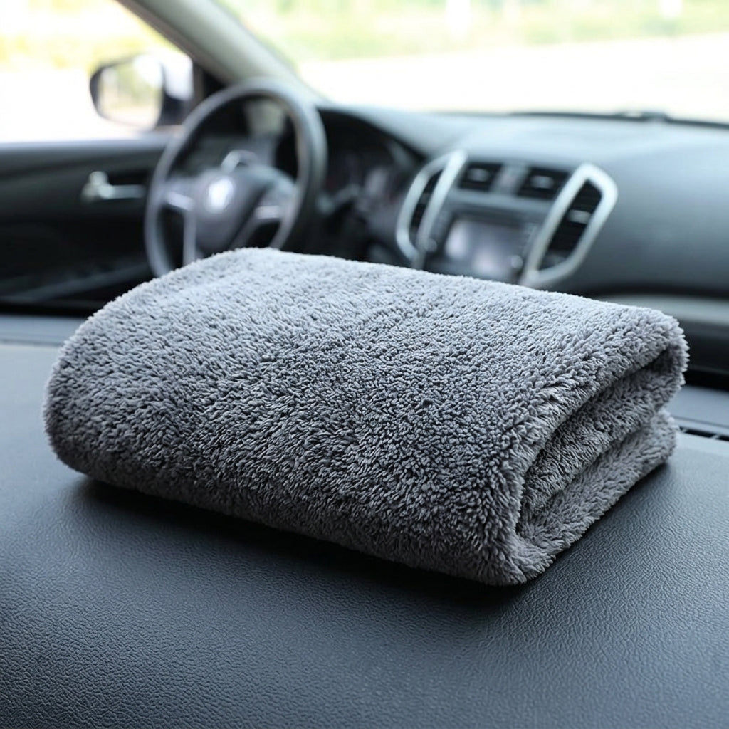 500 GSM Microfibre Cloth and Car Drying Towel, 40cm X 40cm Microfiber Cloths, Thick Coral Fleece for Car Washing and Household Use