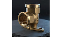 Shiny Wall-Mount Elbow Fitting Gold-Toned Brass Elbow Fitting Compact Corrosion-Resistant