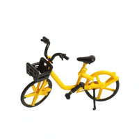 1:64 Velocipede Model Decorative Miniature Velocipede with Basket Bike Miniature Desktop Decoration Display Piece Collectible