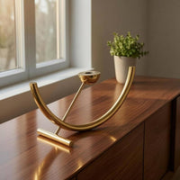 Stainless Steel Candle Holder Minimalist Decor Piece Angled Support