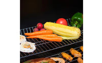 Briquette Grill with Lid Outdoor Briquette Grill with Side Shelf Adjustable Barbecue with Wheels for Families, Backyard, Patio, Camping