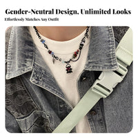 Niche Design Ghost Charm Mixeddesign Chain Halloween Themed Short Beaded Necklace for All Genders Neckwear Statement Piece for Women, Adults, Teenagers, Parties, Daily Wear, Festivals, Casual Outings
