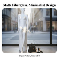 High-End Fiberglass Mannequin Elegant Design women's Clothing Mannequin Stable Base Female Display Figure Long-Lasting for Shop Merchandisers, Fashion Designers, Window Displays, Boutiques, Shopping Malls, Exhibitions