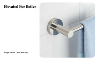 Drillno-Drill Installation Single Rod Towel Bar Rust-Proof Single Towel Bar Rustproof Bathroom Hardware Space-Saving for DIY Enthusiasts, Interior Designers, Washroom, Laundry Room, Kitchen, Closet