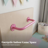Strengthens Core children's Training Hanging Rod Develops Coordination Kids Overhead Ladder Rung Indoor Outdoor Use Ceiling Mounted Pull-up Grip Anti-Rust Coating for Beginner Gymnasts, Toddlers, Parents, Playroom, Home, Bedroom, Backyard