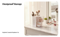 Rotating Cosmetic rotating organizer particle-proofresistant with Lid Makeup Organizer for Women, Teens