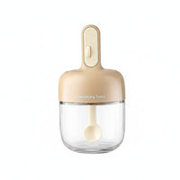 Retractable Spoon Seasoning Jar Multifunctional Retractable Spoon Seasoning Container Mess Dispensing Airtight Pot for Countertop