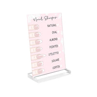 Nail Shape Sign with Base Easy-to-Read for Beauty Studios, Manicurists