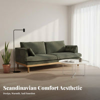 Removable and cleanable upholstery panels 3-Seater Fabric Settee Nordic aesthetic Sofa Small Space Solution Couch Minimalist Design for Apartment Dwellers, Families, Homeowners, Lounge, Home