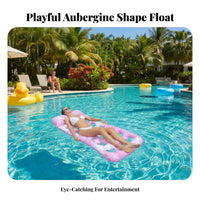 Aubergine Water Lounger Thickened Material Giant Inflatable Aubergine Fun Design Aubergine Water Lounger for Adults, Kids, Beach, Lake