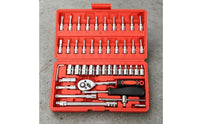Socket Wrench Set 46-Piece Socket Tool Kit with Case 1/4-Inch Drive Household Tool Kit with Case for Amateur Repairers, Mechanics, Garage