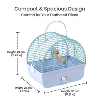 Portable Bird Cage and Travel Carrier with Handle, Parrot Parakeet Standing Perch and Tray, Other Material Portable Cage for Small Pet Outings