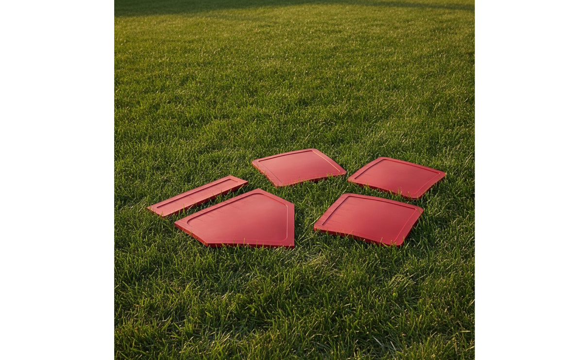 5 Pieces Rubber Throw down Bases Portable Baseball Base Set Flexible Baseball Field Plates for Coaches, Teachers, Backyard Games